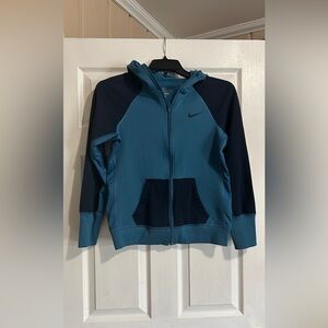 Nike Kids Teal and Navy Full-Zip Hooded Jacket